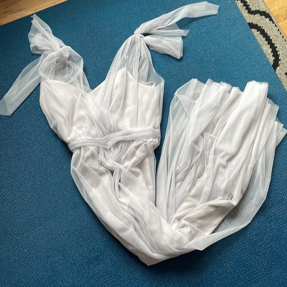 AMSALE Haley Bridesmaid Dress in Dove - New With Tags - Picture 8 of 9